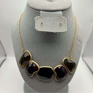 Kenneth Cole Reaction Multicolor Jeweled Necklace Gold Tone